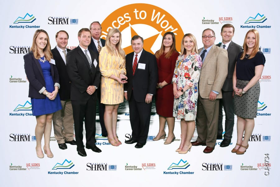 Best Places to Work in Kentucky 2018 Winner graphic and group photo